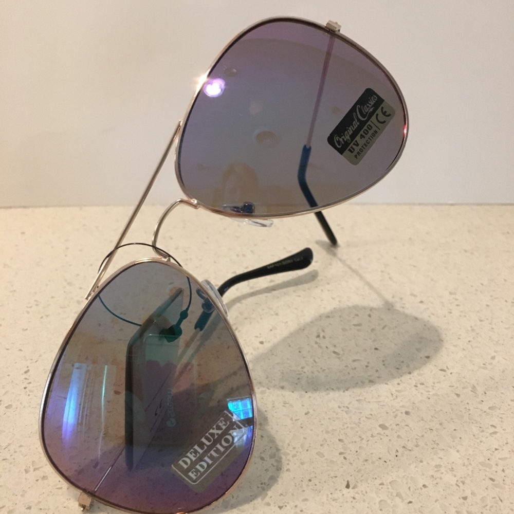 Mirrored Aviator Sunglasses w/ Case & Cloth - NWT - Picture 5 of 7